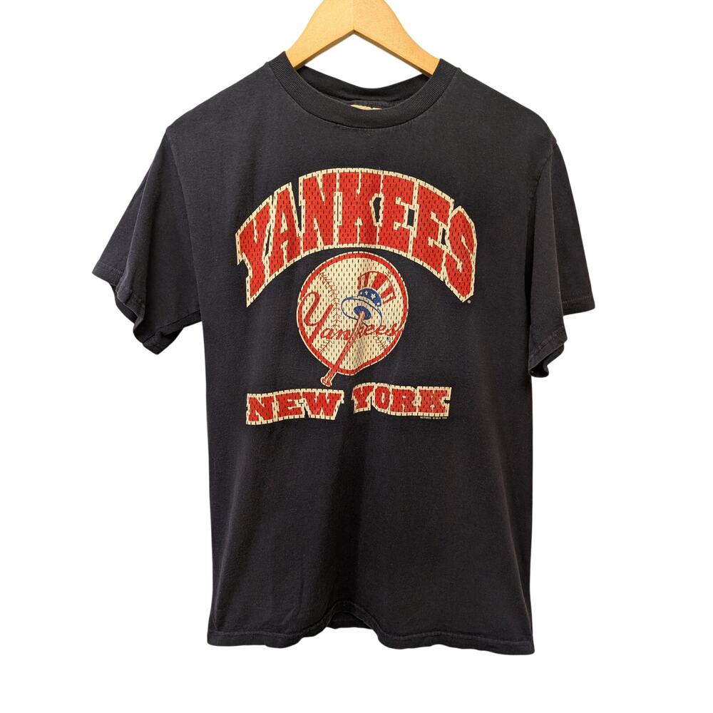 Vintage 1996 Yankees Graphic Tee Shirt New York Lee Sport Youth XL Baseball Blue